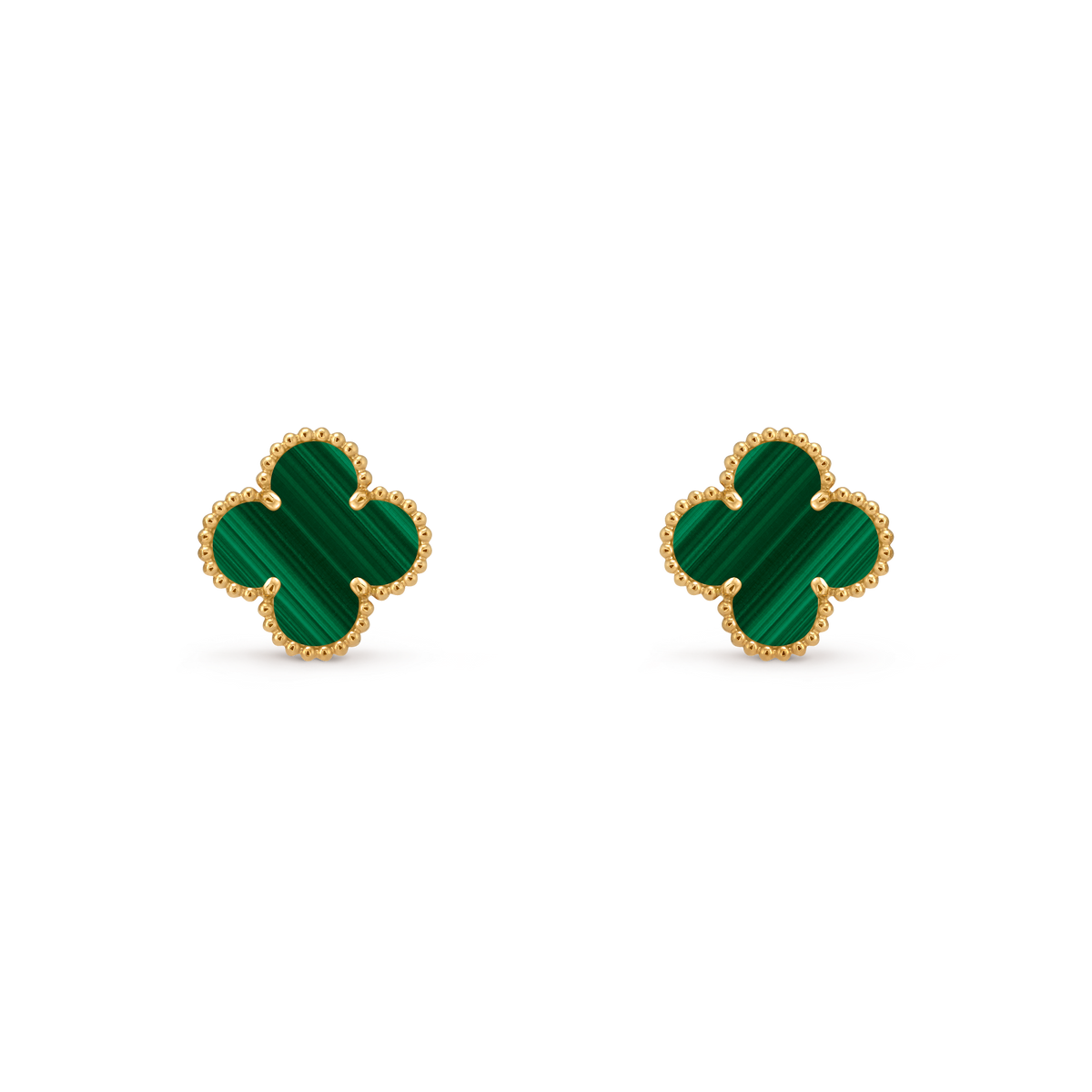 Avaline Alhambra earrings, Green Malachite