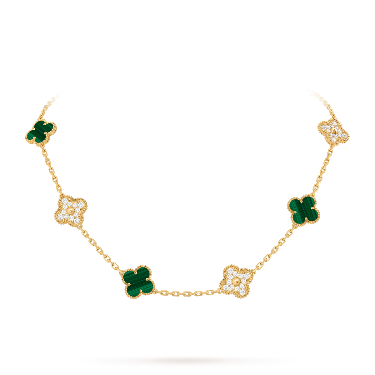 Avaline Alhambra necklace, Green Malachite