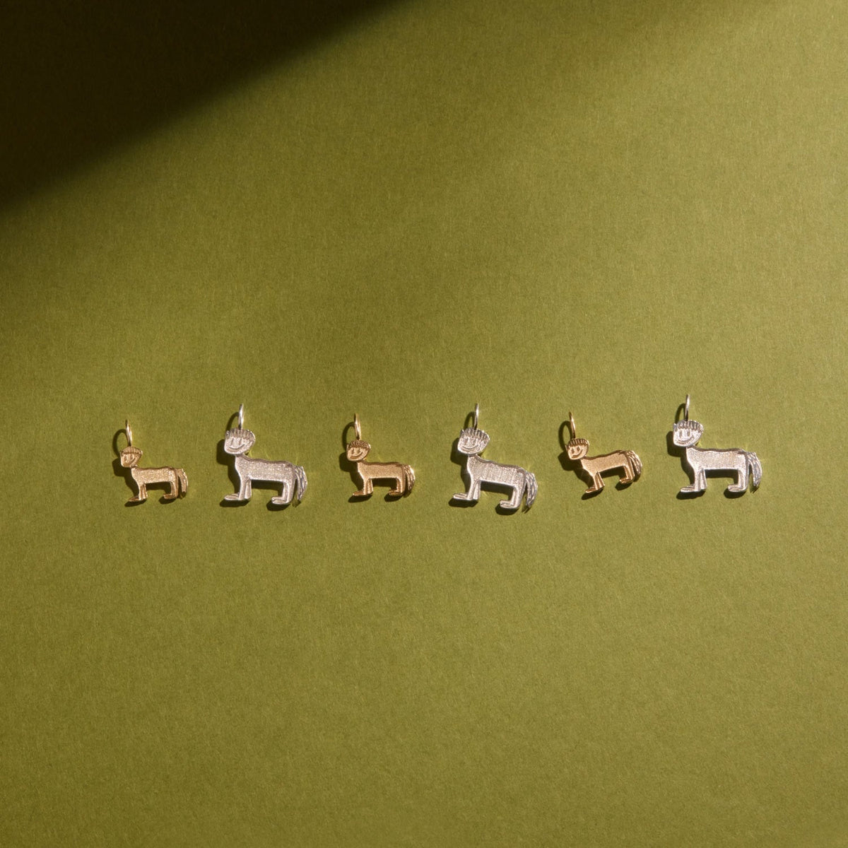 Avaline Horse With A Bowl Cut Gold Charm