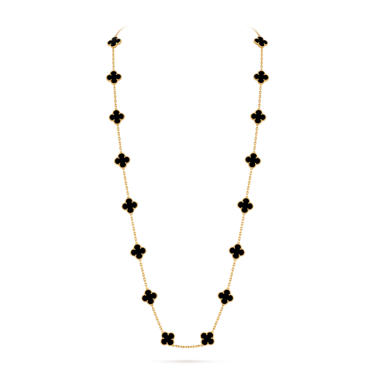 Avaline Alhambra long necklace, Black Onyx
