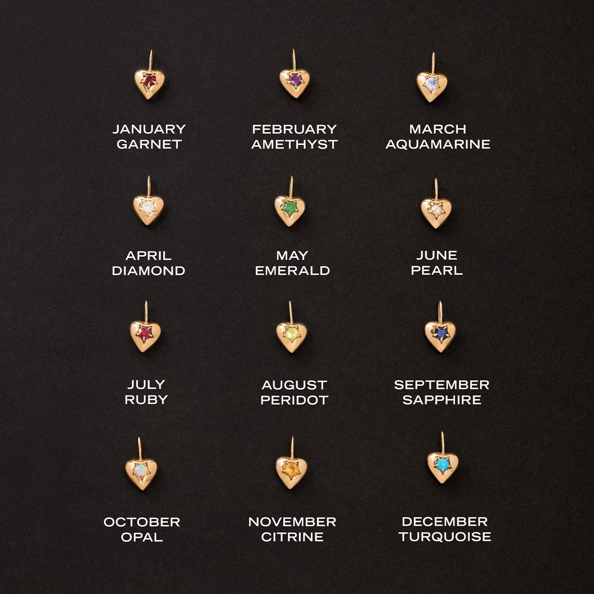 Avaline Sweet Heart Birthstone Charm