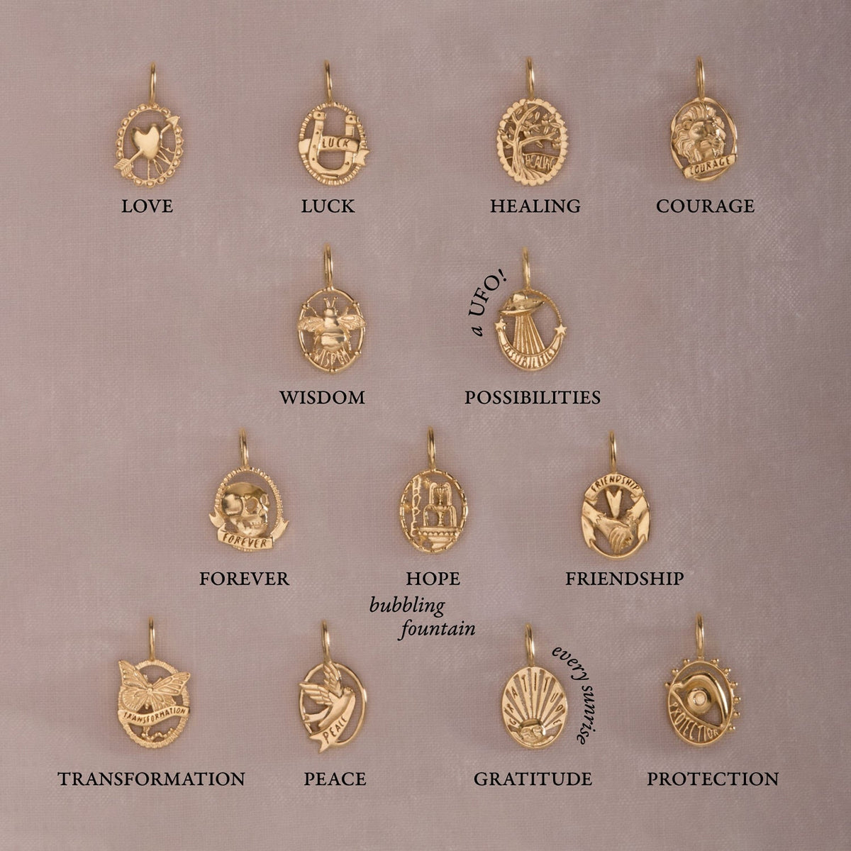 Avaline The Emblem Gold Charms