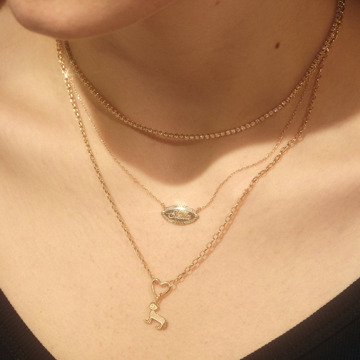 Avaline Horse With A Bowl Cut Gold Charm