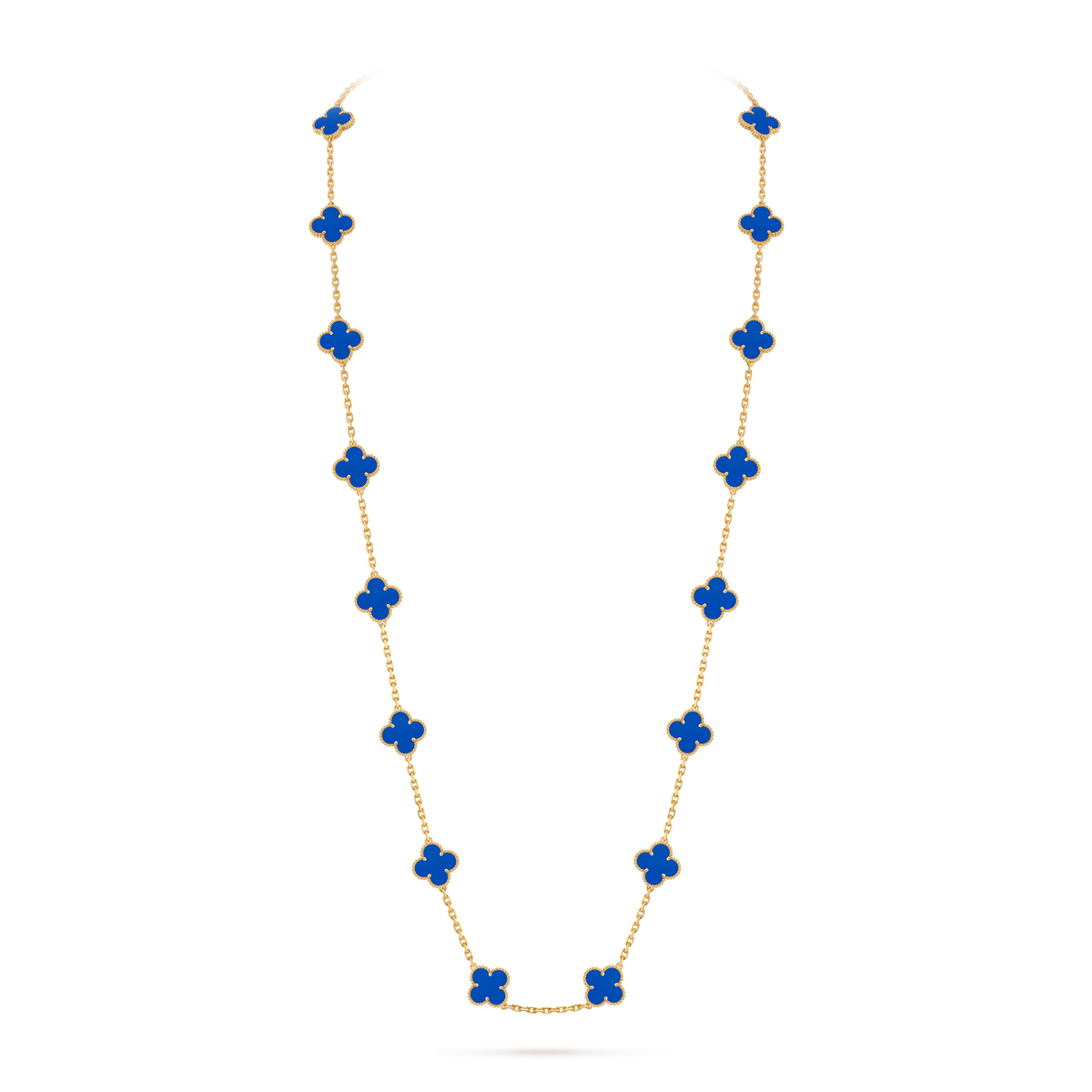 Avaline Alhambra long necklace, Blue Agate