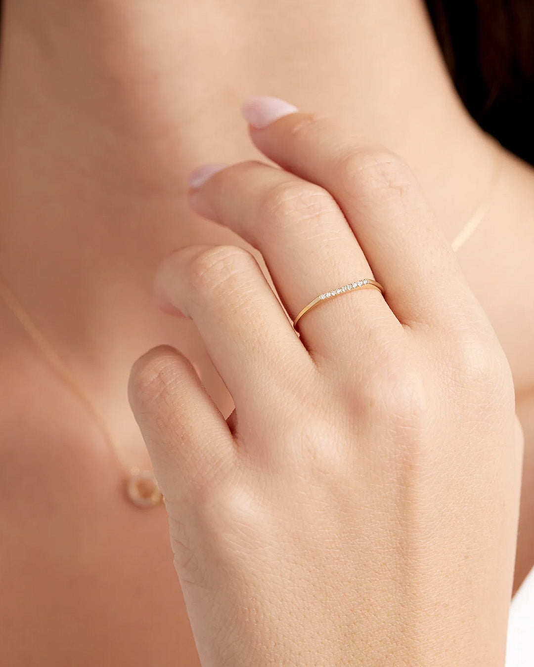 Avaline 14K Diamond Bar Ring