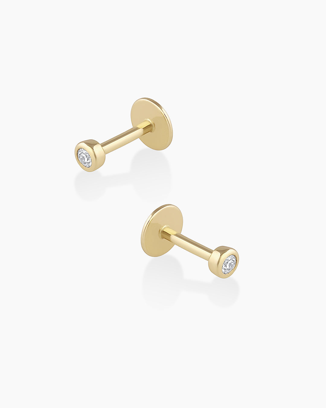 Avaline 14K Classic Diamond Flat Back Studs