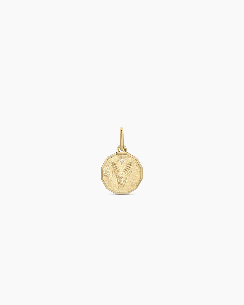 Avaline 14K Diamond Zodiac Coin Charm