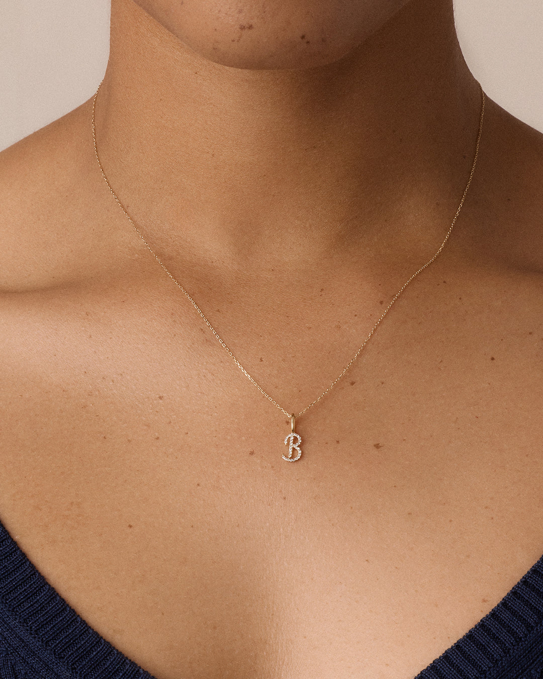 Avaline 14K Diamond Script Alphabet Charm