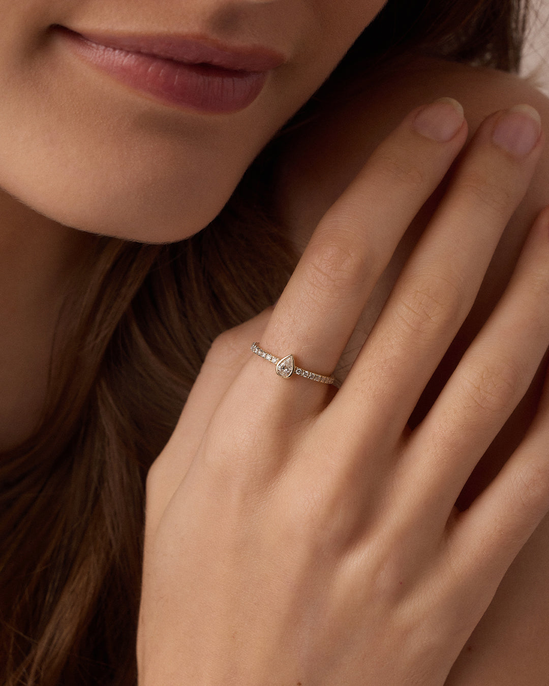Avaline 14K Lab Grown Diamond Pear Eternity Ring