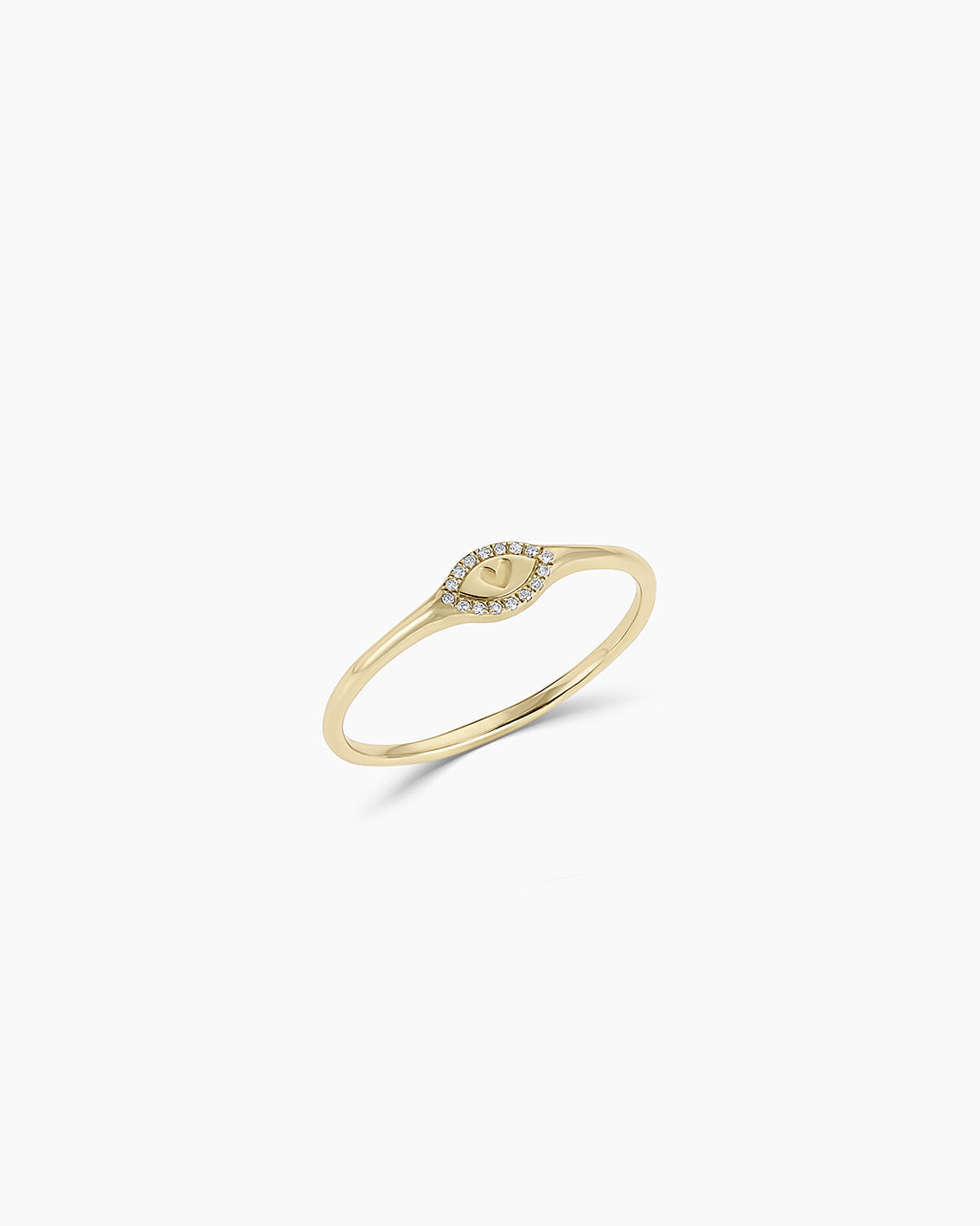 Avaline 14K Diamond Love Signet Ring
