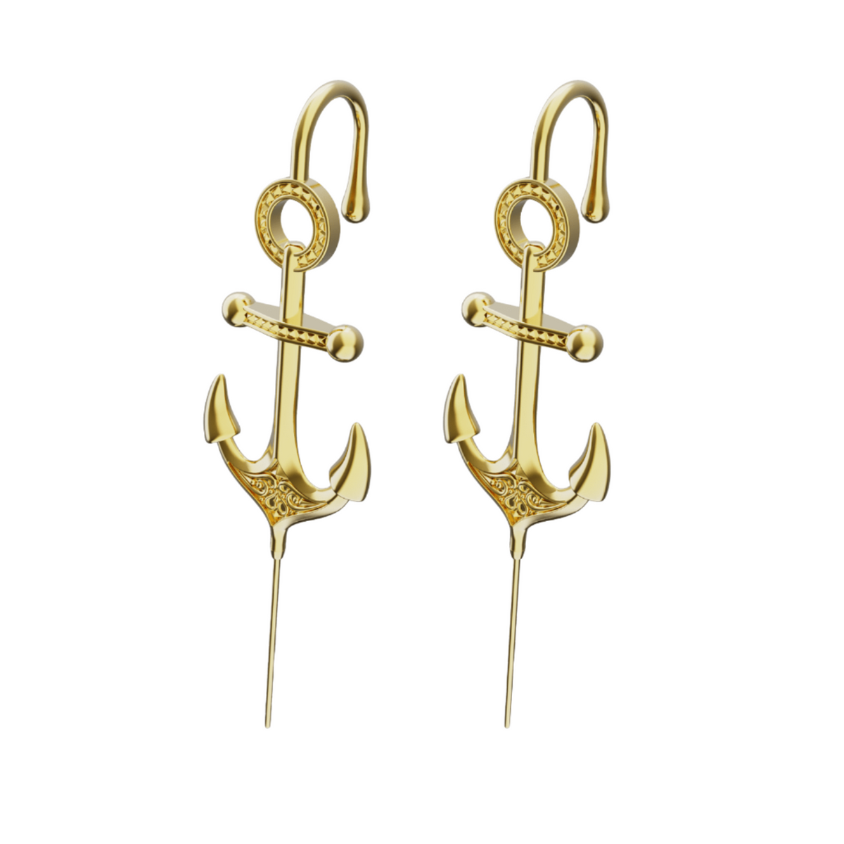 Safe Haven ear cuffs in gold, a pair