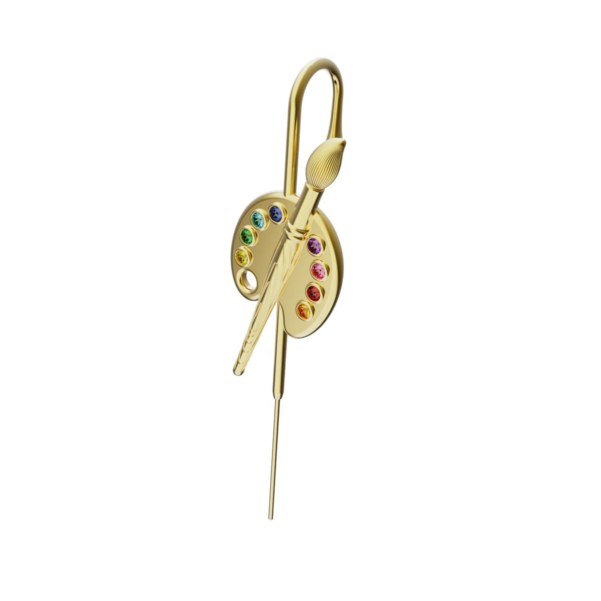 Artist ear cuff in gold, single