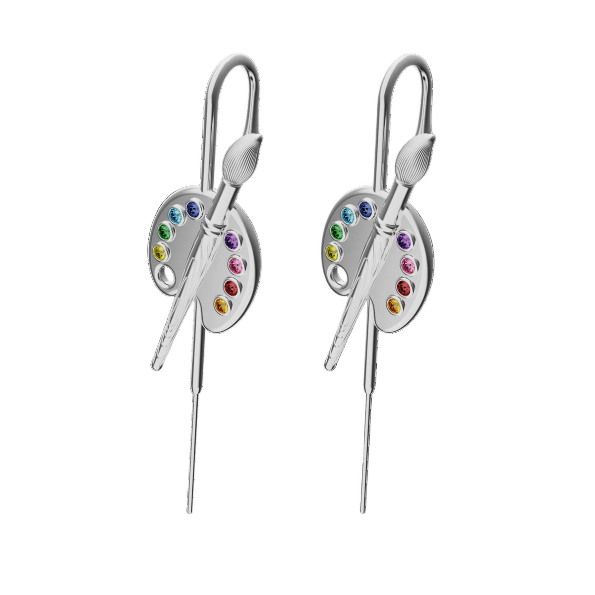 Artist ear cuffs in silver, a pair