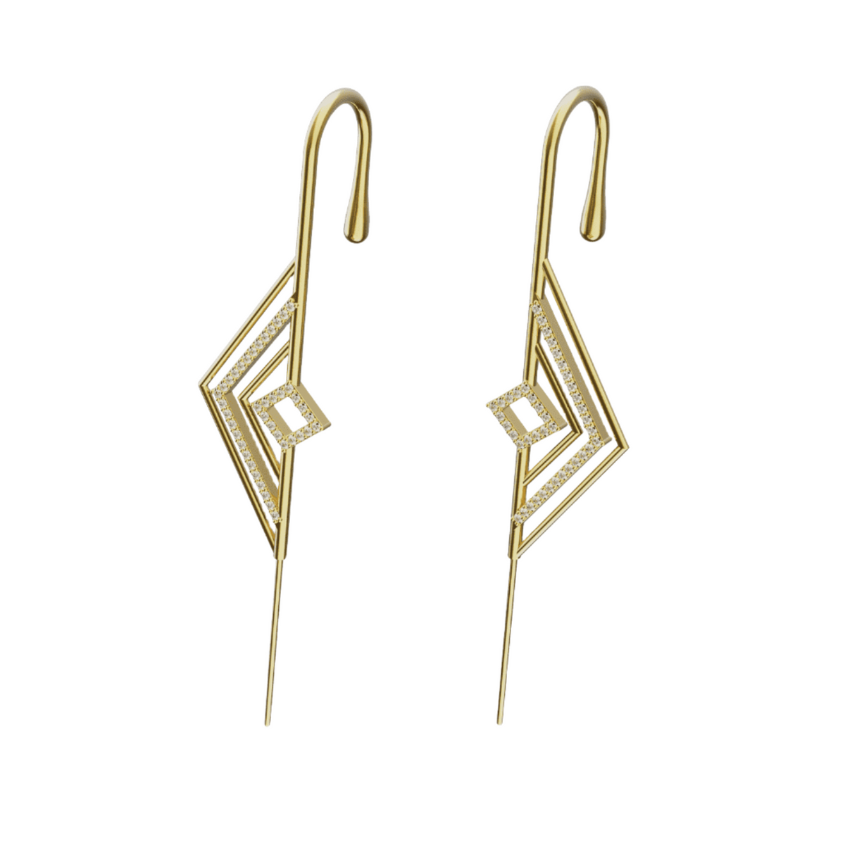 Ascension ear cuffs in gold, a pair