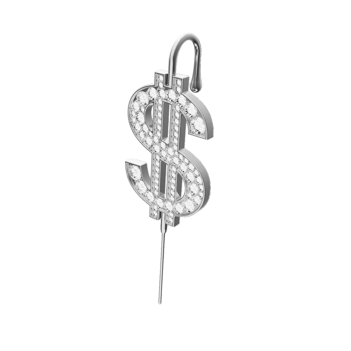 CA$H ear cuff in silver, single