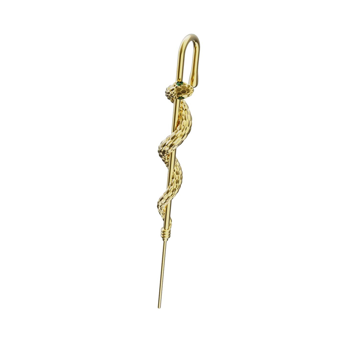 Coiled Snake ear cuff in gold, single