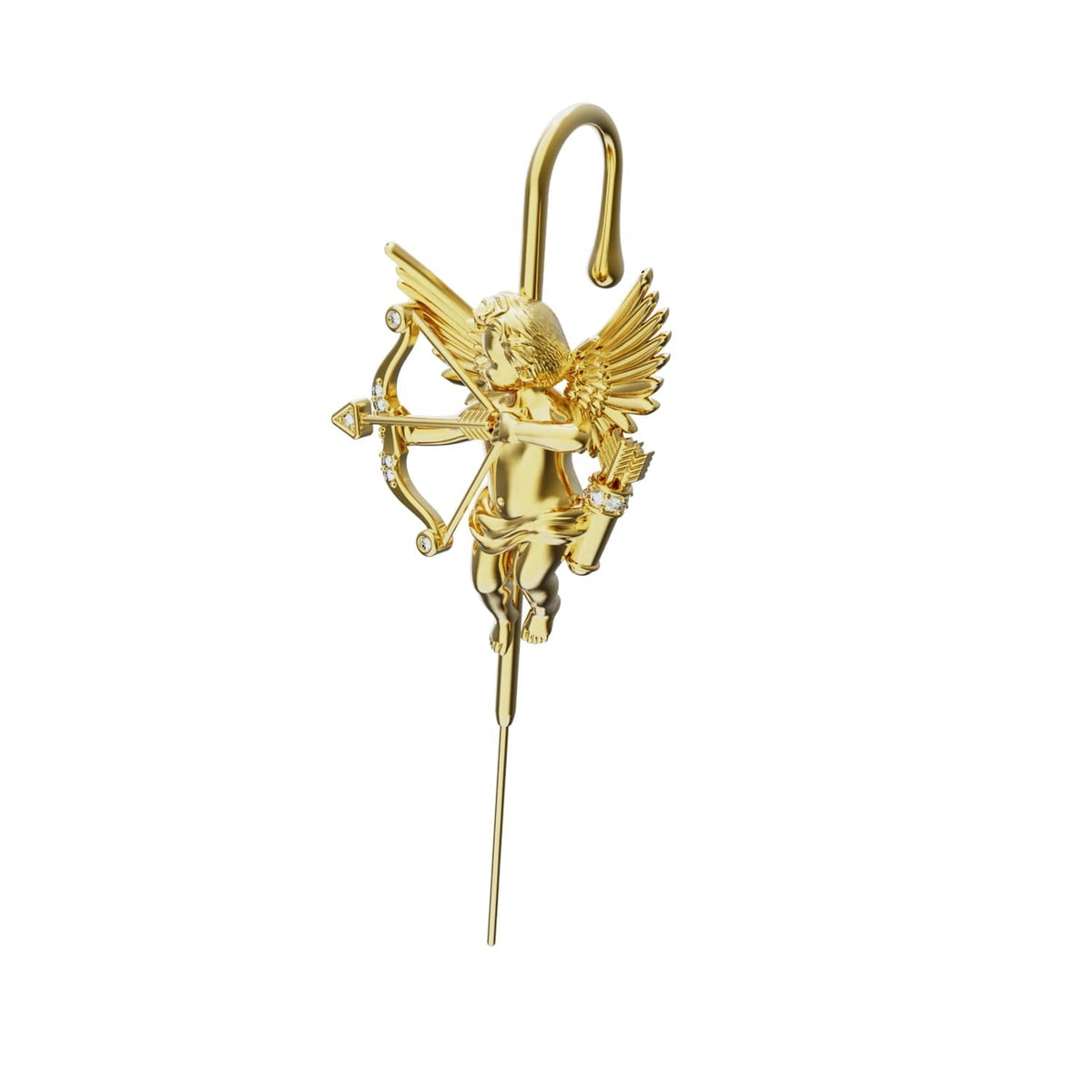 Cupid ear cuff in gold, single