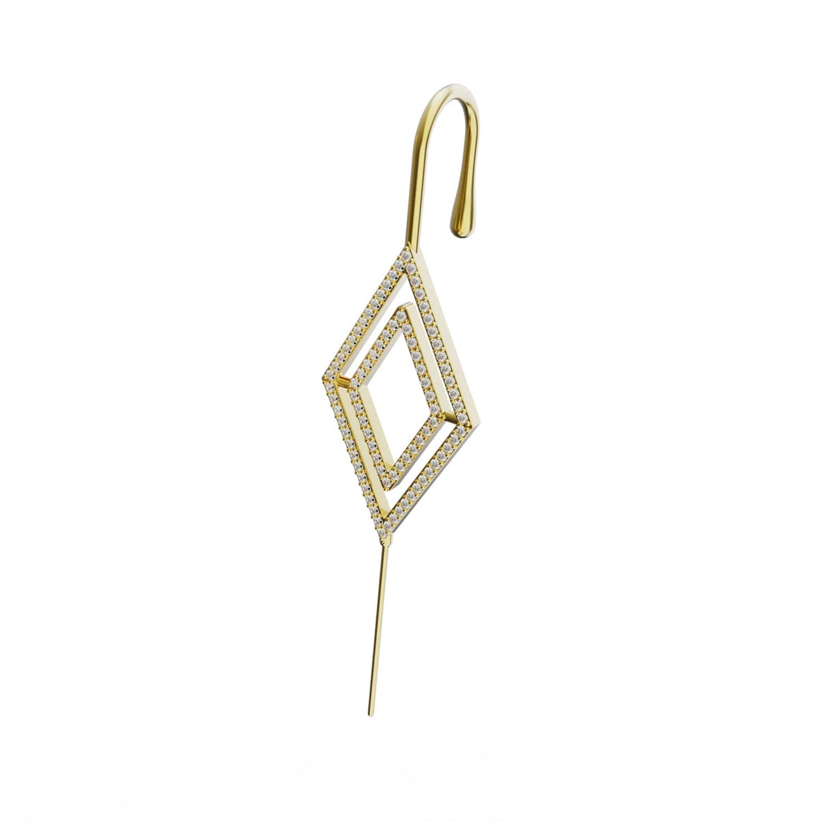 Diamond ear cuff in gold, single