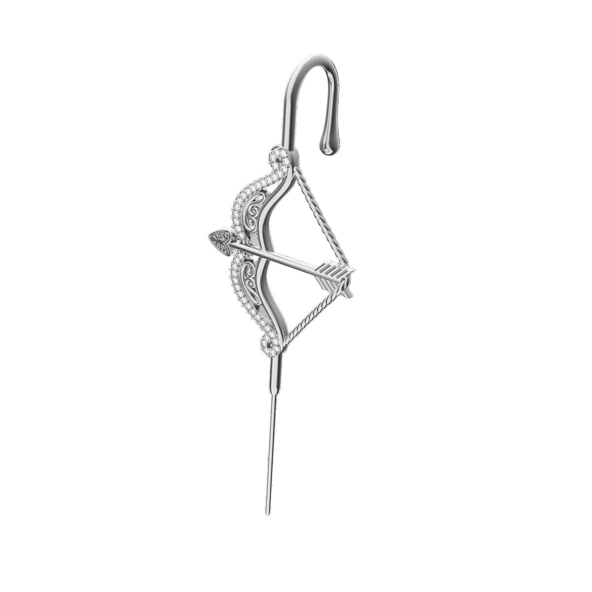 Divine Strike ear cuff in silver, single