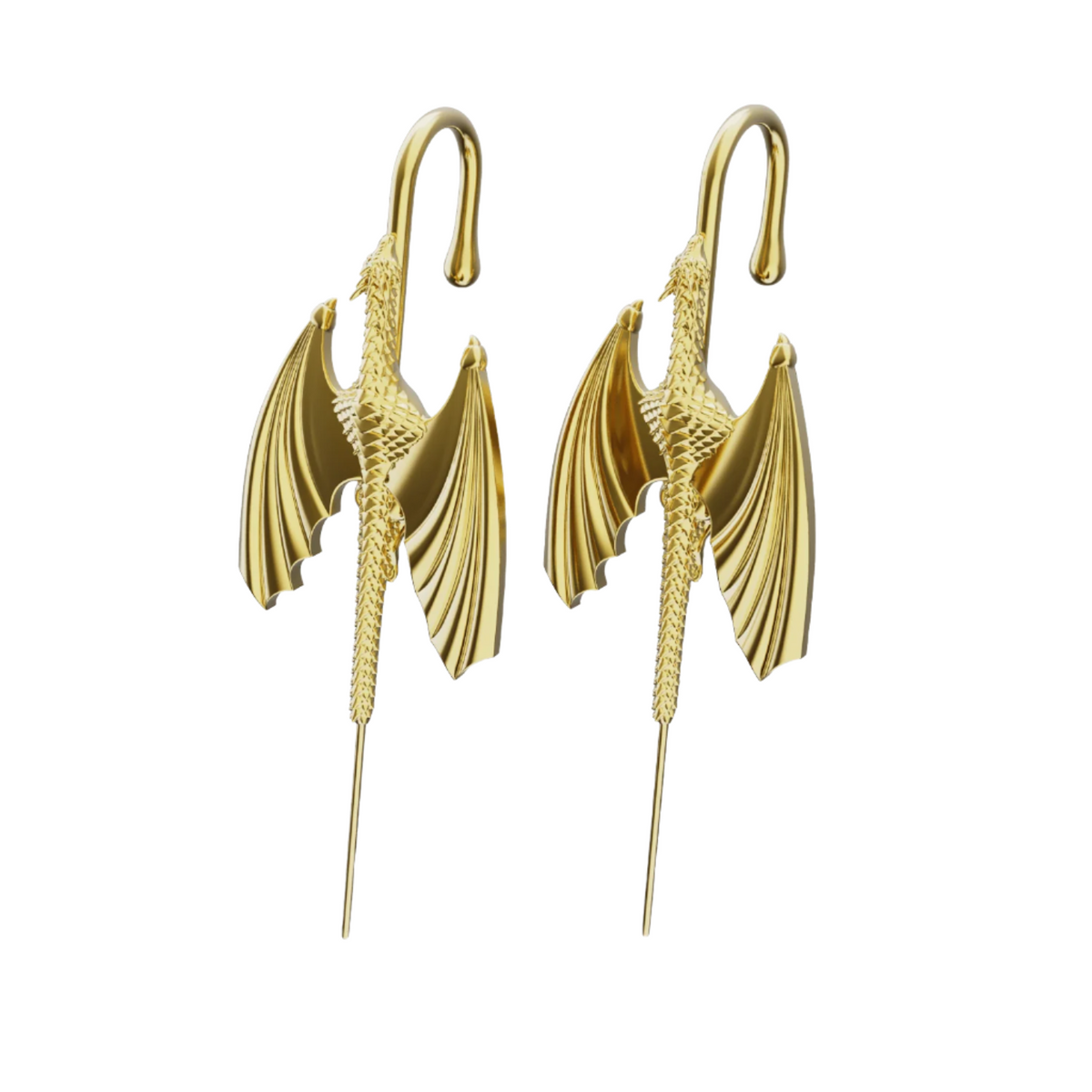 Stormscale ear cuffs in gold, a pair