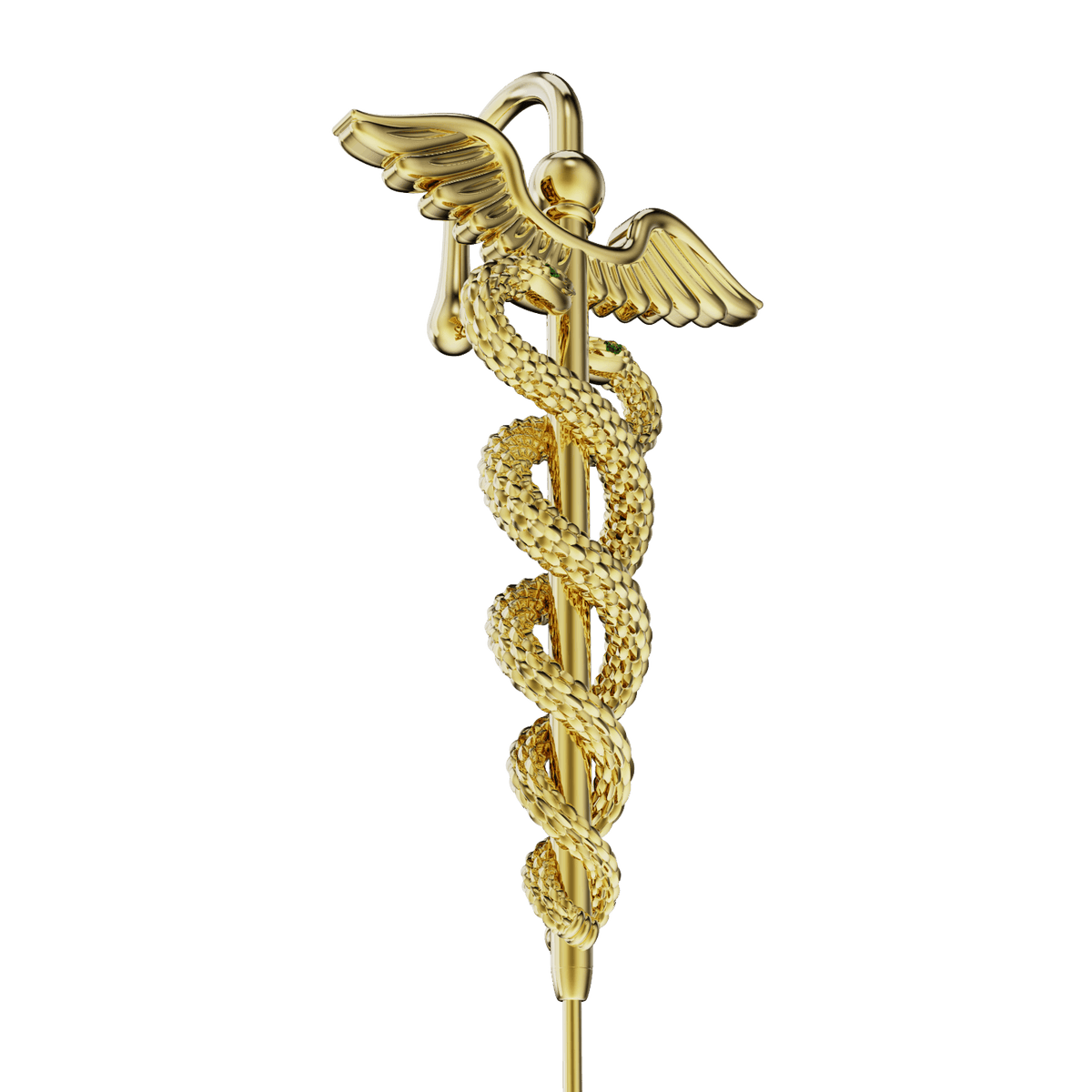 Caduceus ear cuff, detail of the design