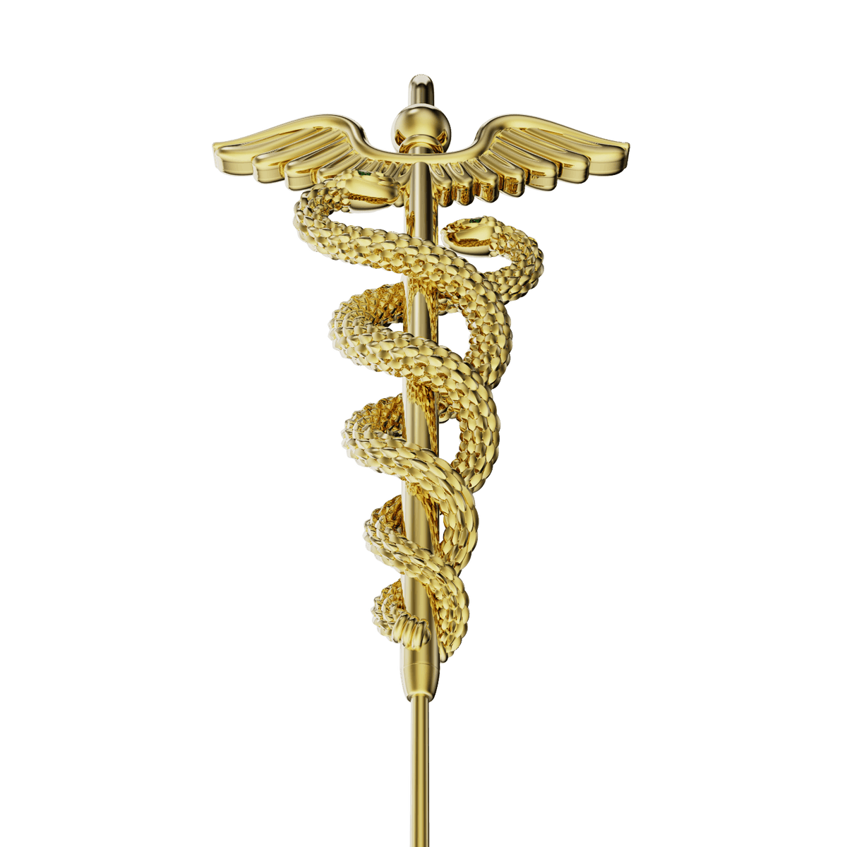 Caduceus ear cuff, detail of the design