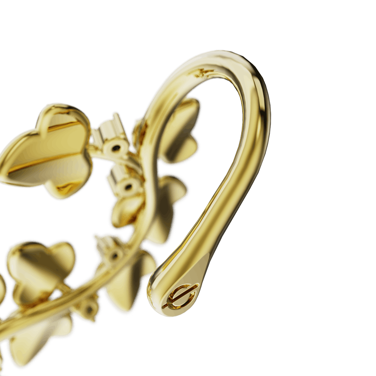 Creeping Ivy ear cuff, detail of the design