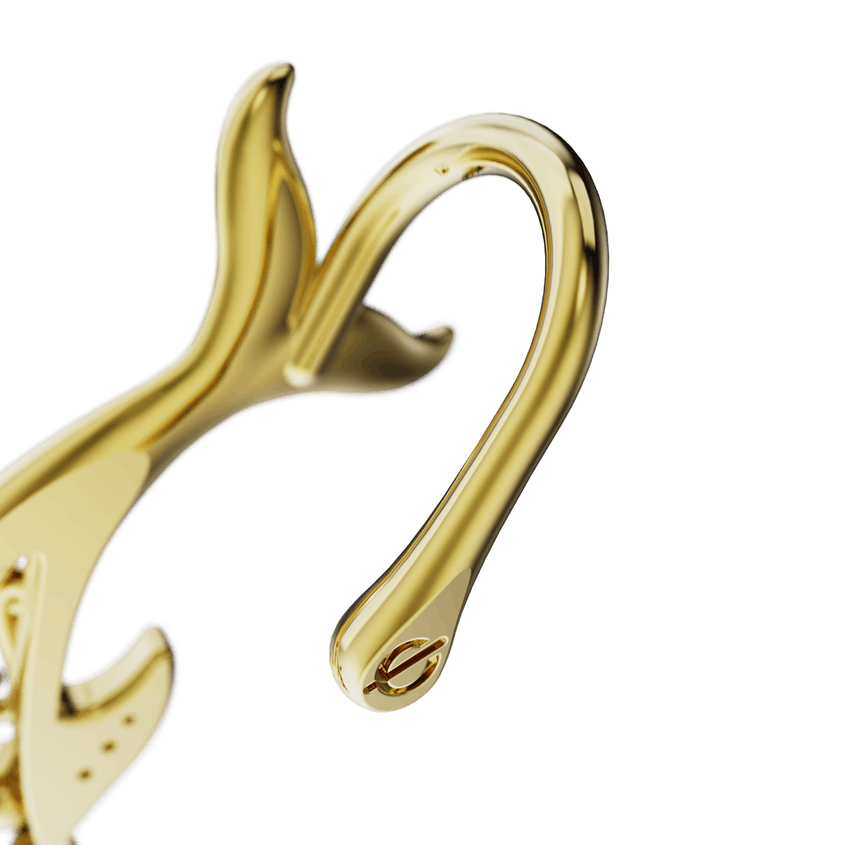 Graceful Dolphin ear cuff, detail of the design