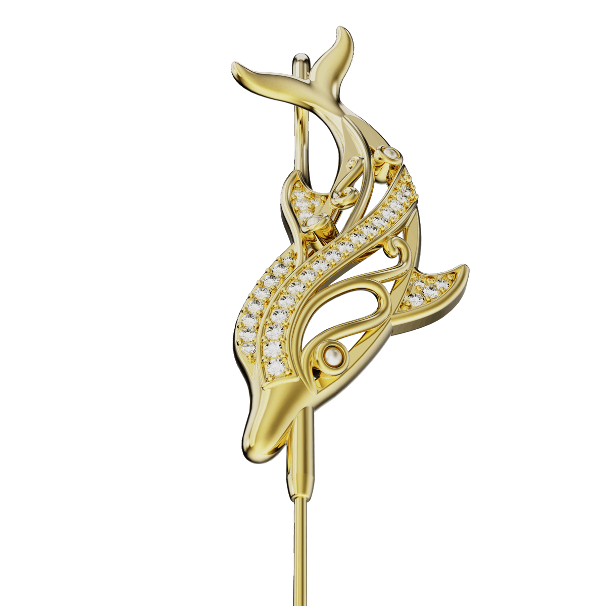 Graceful Dolphin ear cuff, detail of the design