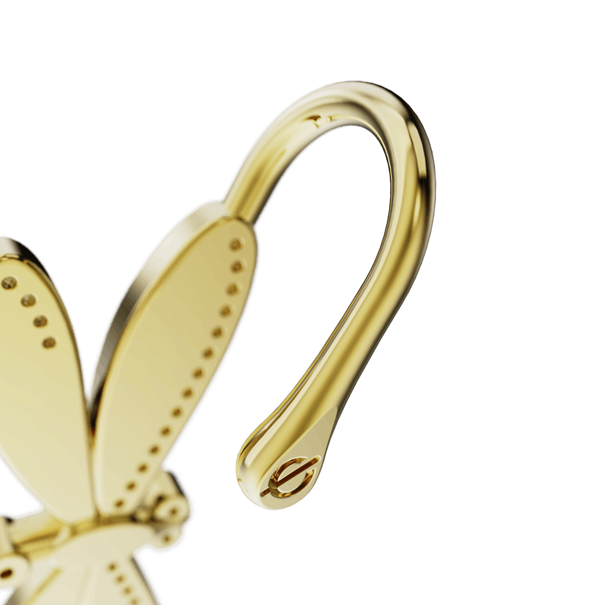 Dragonfly ear cuff, detail of the design