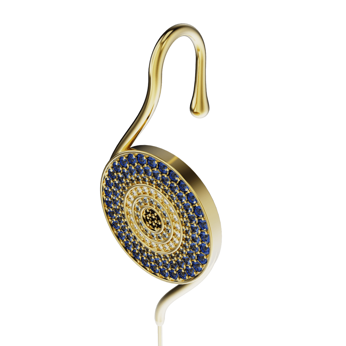 Evil Eye ear cuff, detail of the design