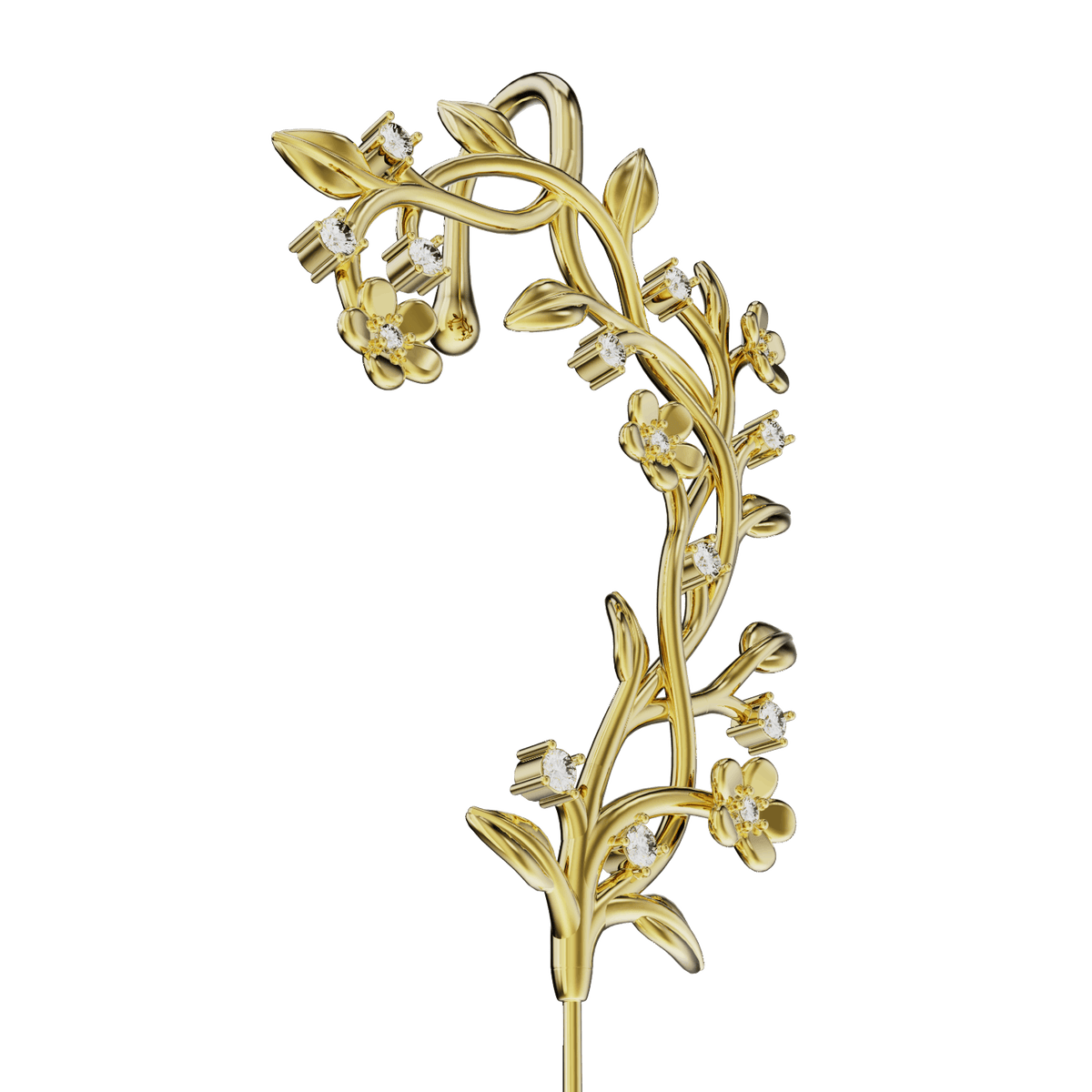 Flourishing ear cuff, detail of the design