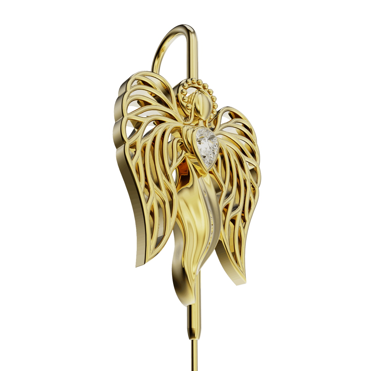Guardian Angel ear cuff, detail of the design
