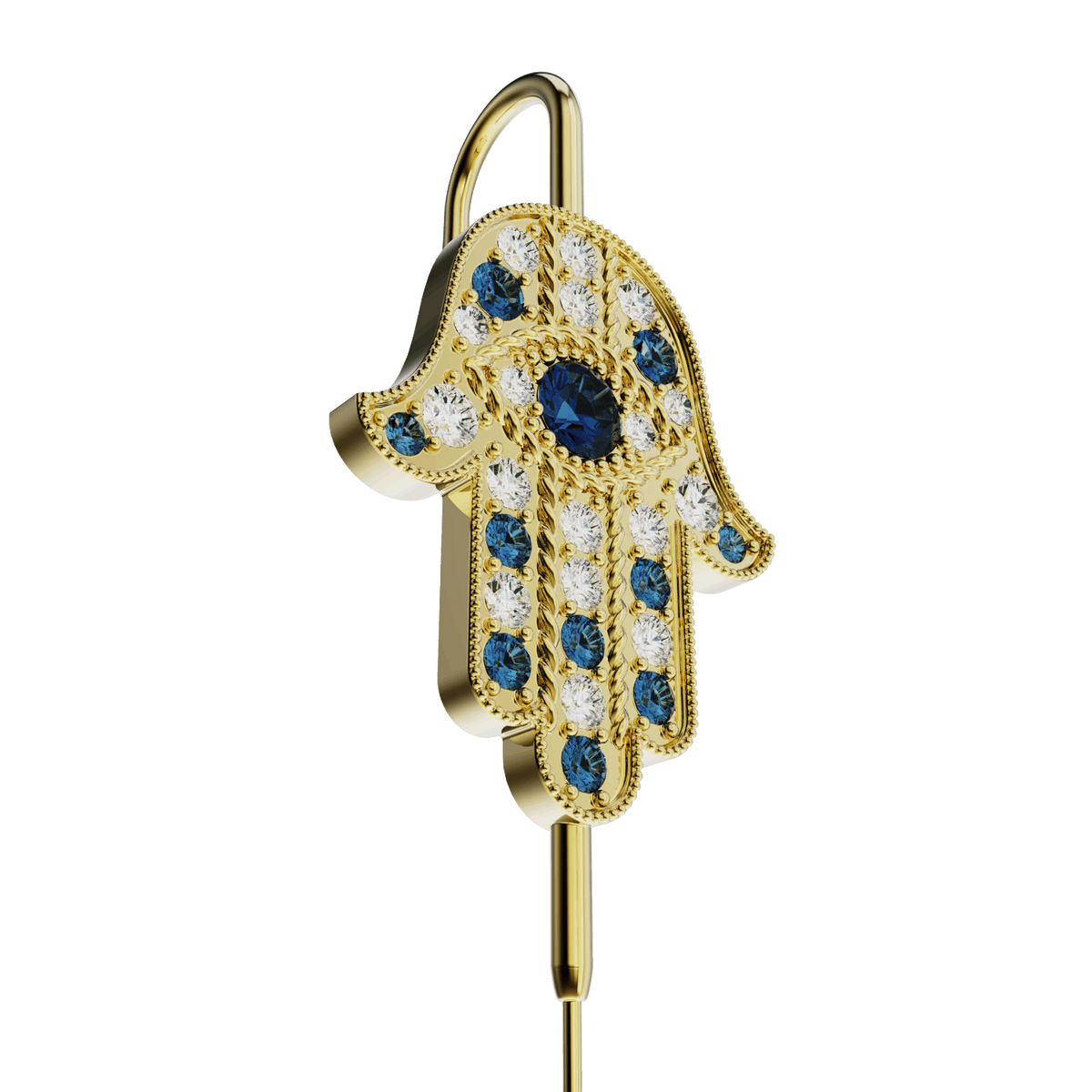 Hamsa ear cuff, detail of the design