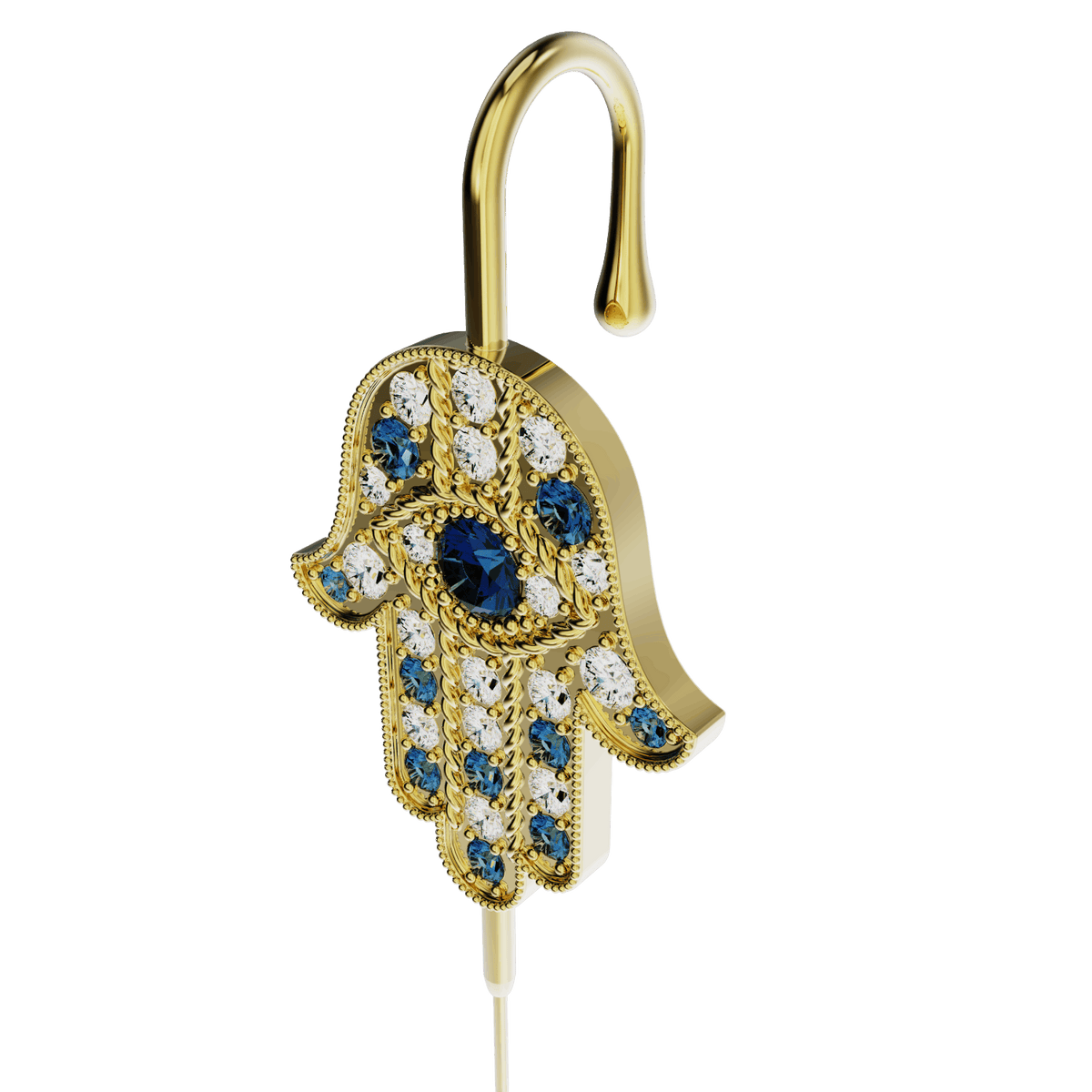 Hamsa ear cuff, detail of the design