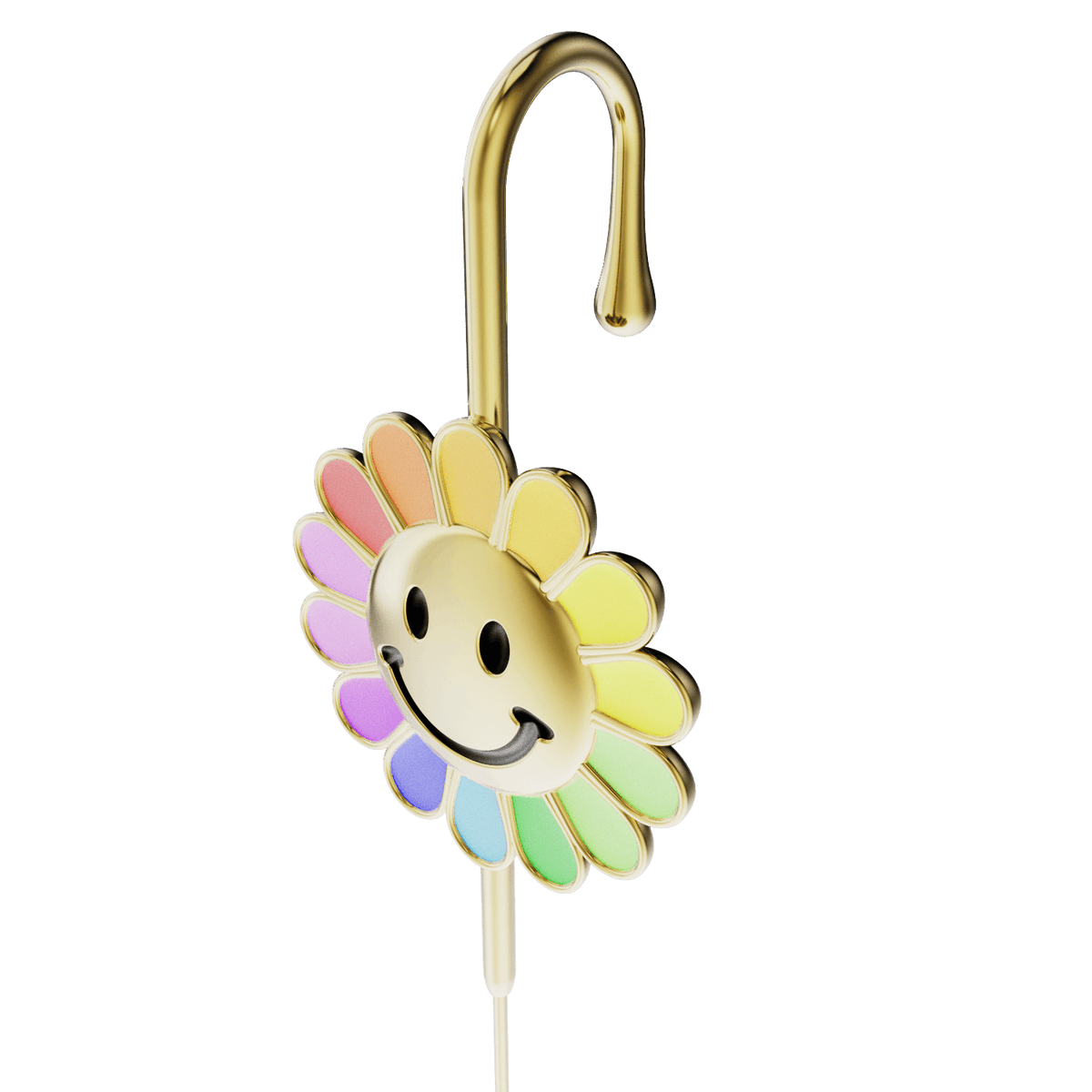Rainbow Flower ear cuff, detail of the design