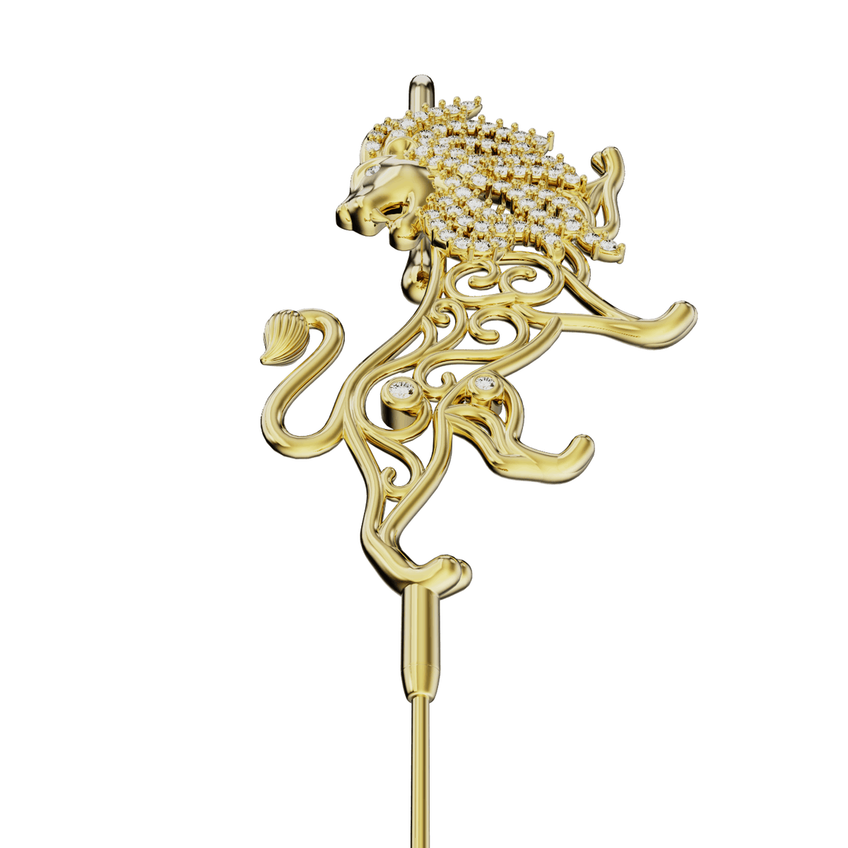 Majestic Lion ear cuff, detail of the design