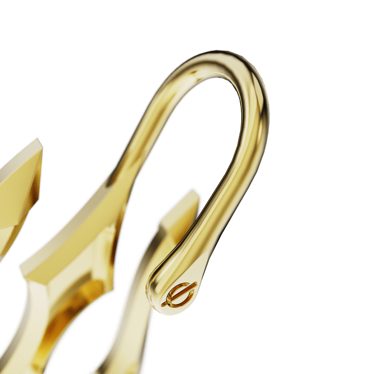 Poseidon's Trident ear cuff, detail of the design