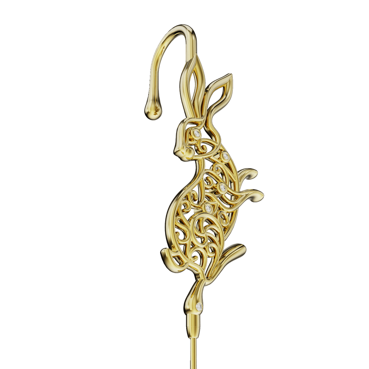 Leaping Hare ear cuff, detail of the design