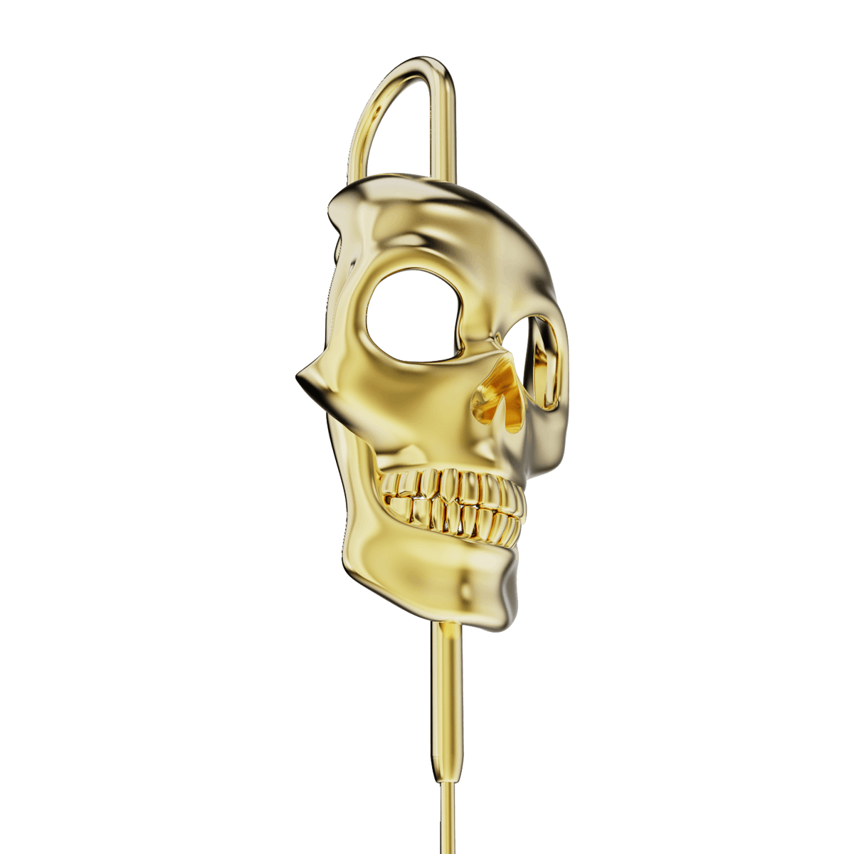 Memento Mori ear cuff, detail of the design