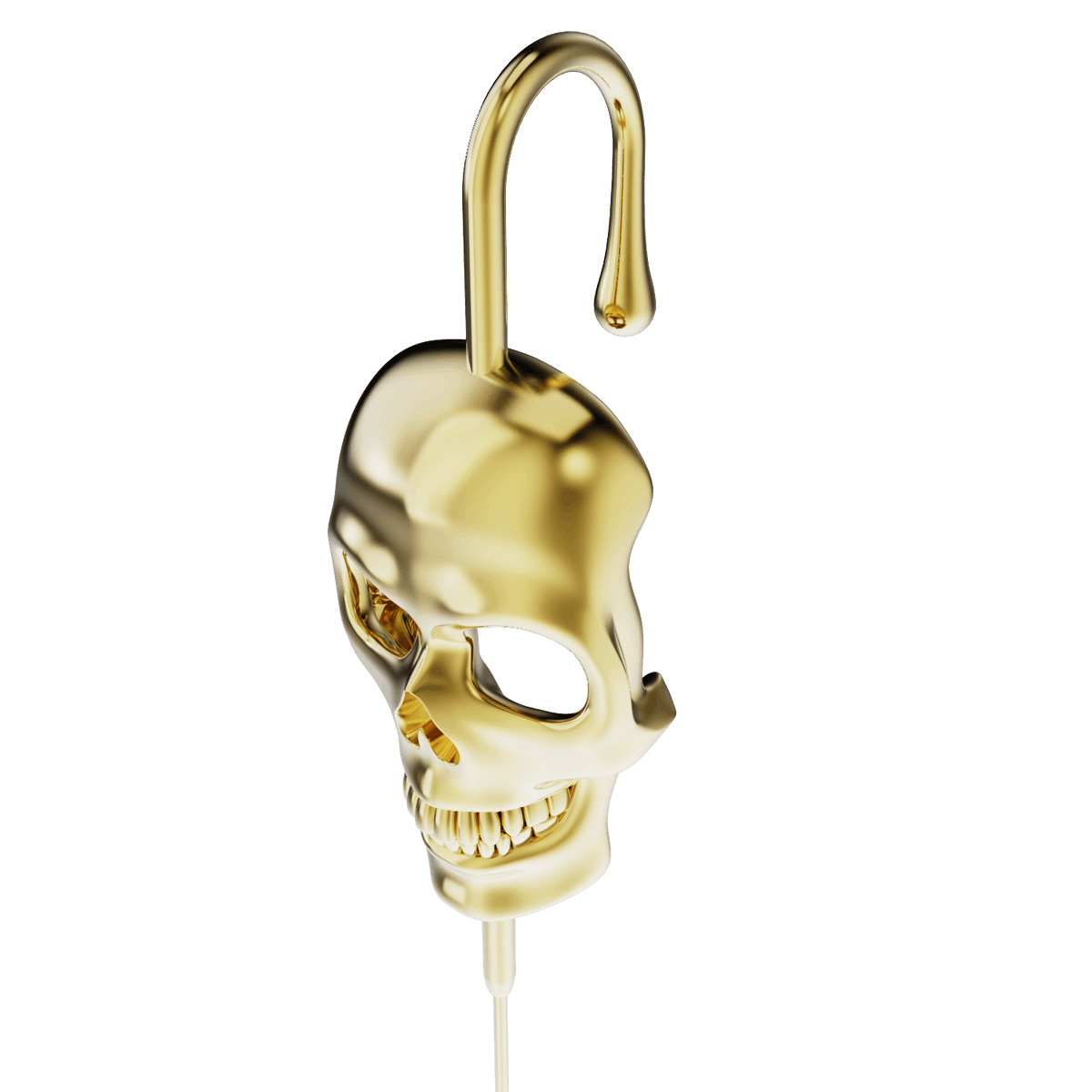Memento Mori ear cuff, detail of the design