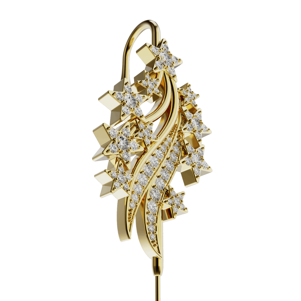 Starfall ear cuff, detail of the design