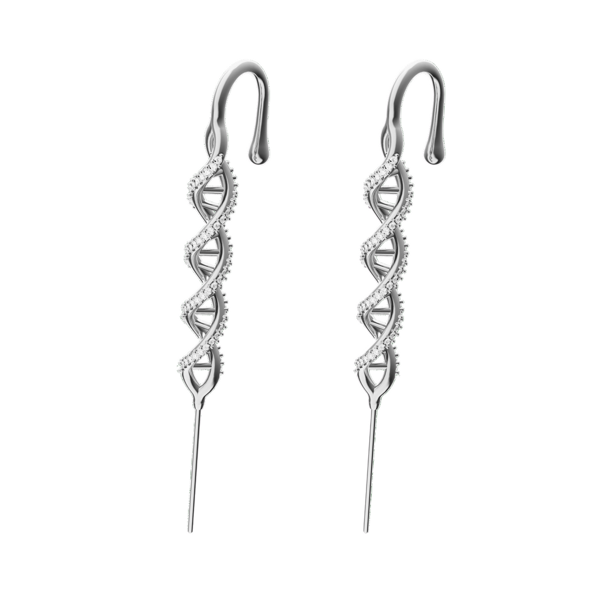 In My DNA ear cuffs in silver, a pair