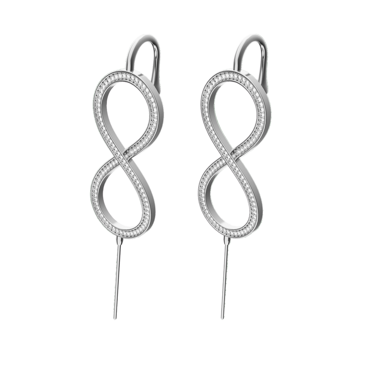 Infinity ear cuffs in silver, a pair