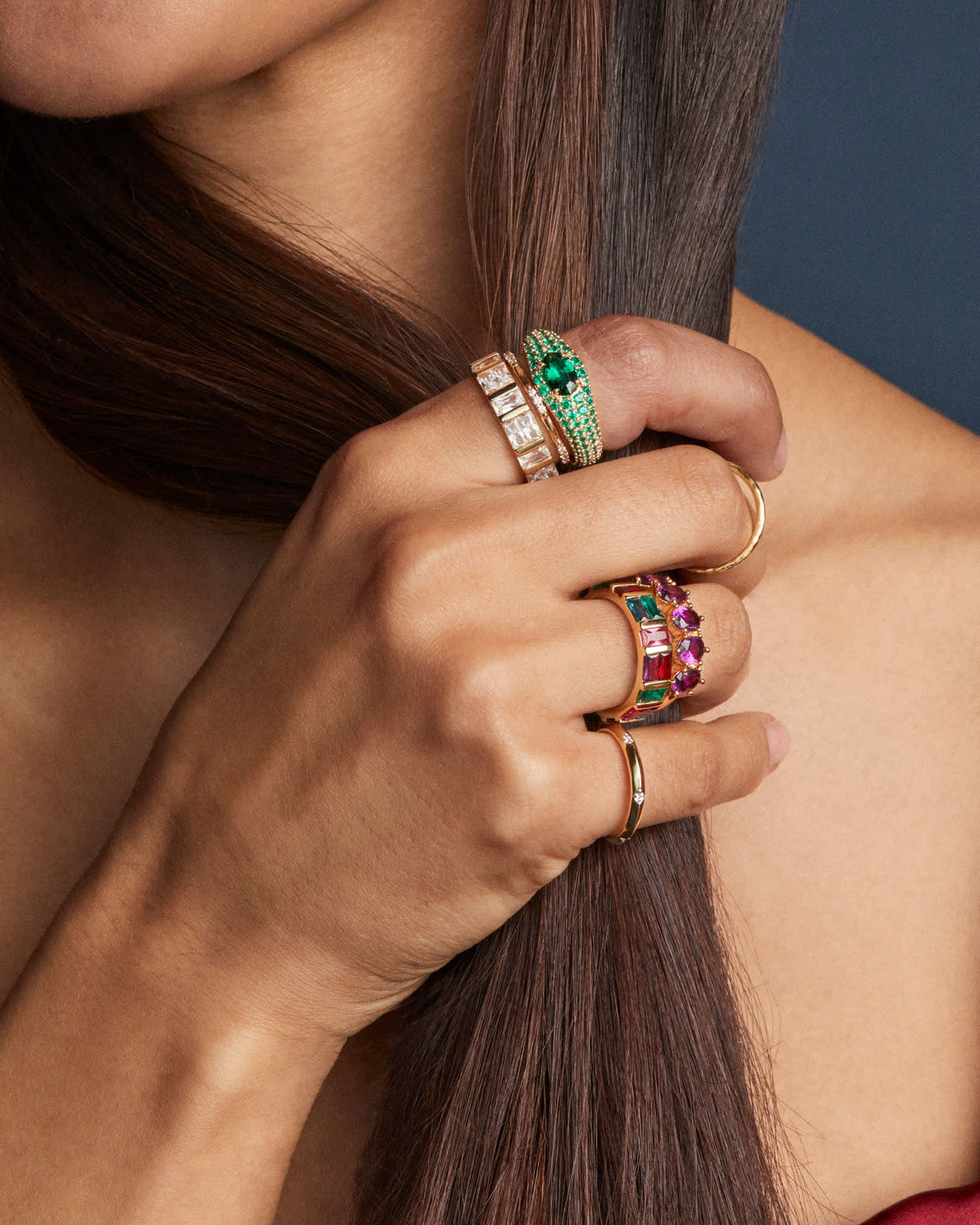 Avaline Alani Mixed Metal Ring Set