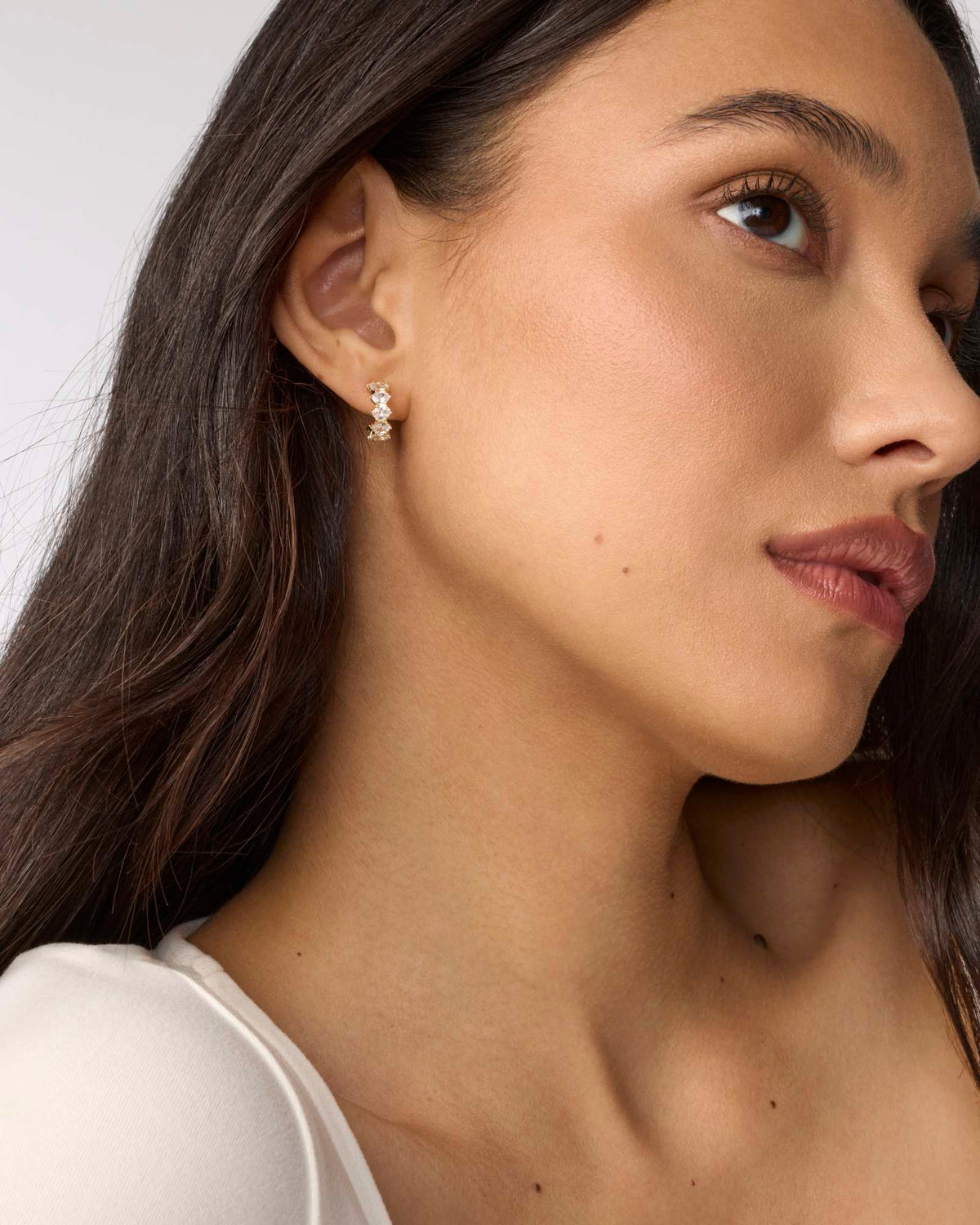 Avaline Cailin Gold October Huggie Earrings