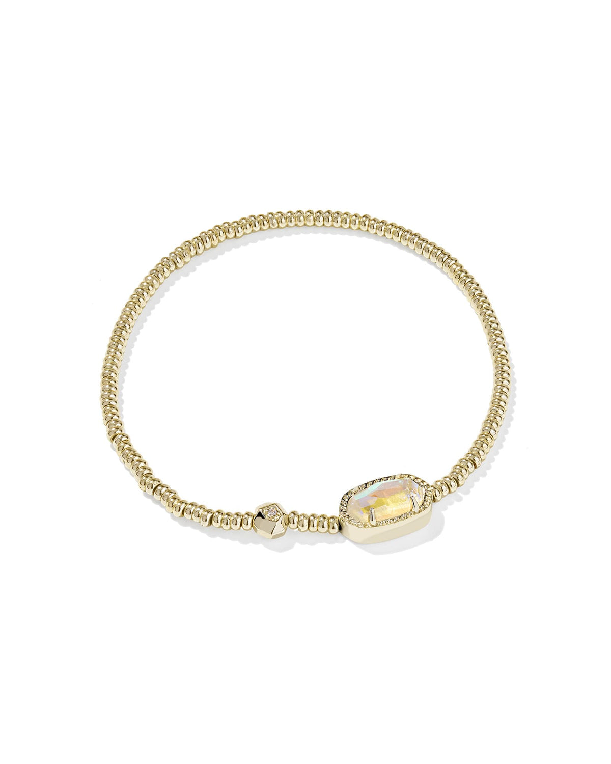 Avaline Grayson Silver Stretch Bracelet in Ivory Mother-of-Pearl