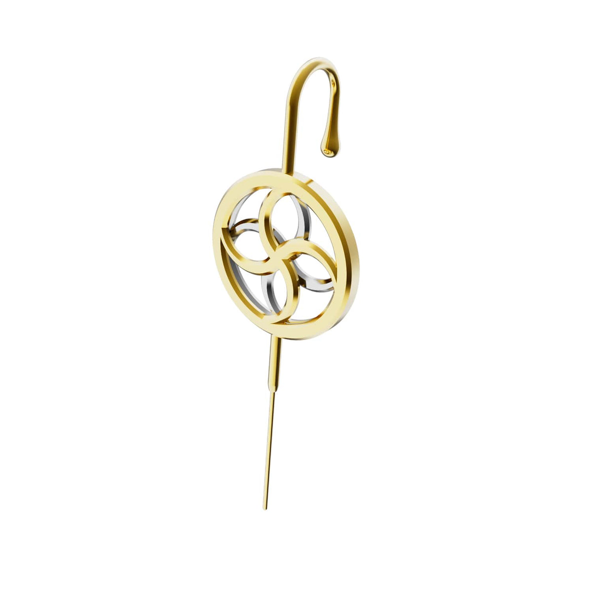 Kinetic Loop ear cuff in gold, single