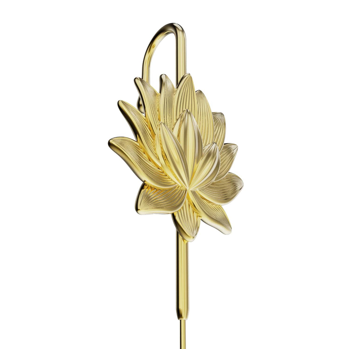 Lotus Bloom ear cuff in gold, close detail
