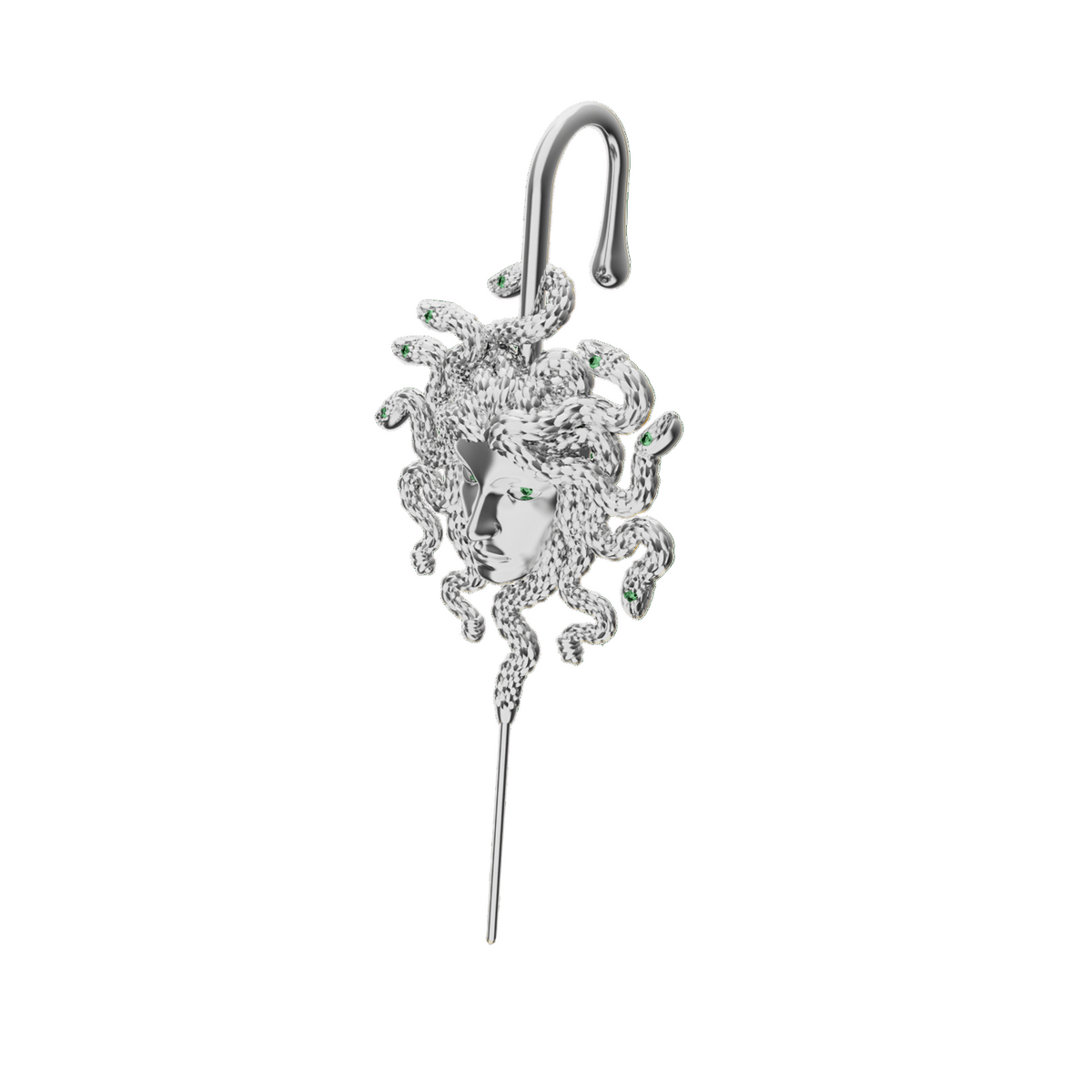 Medusa's Gaze ear cuff in silver, single